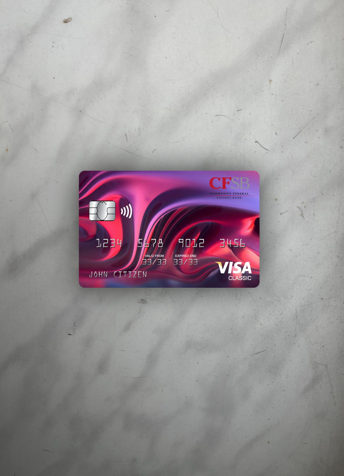 Download USA New York CFSB bank visa classic card photolook front Photoshop template